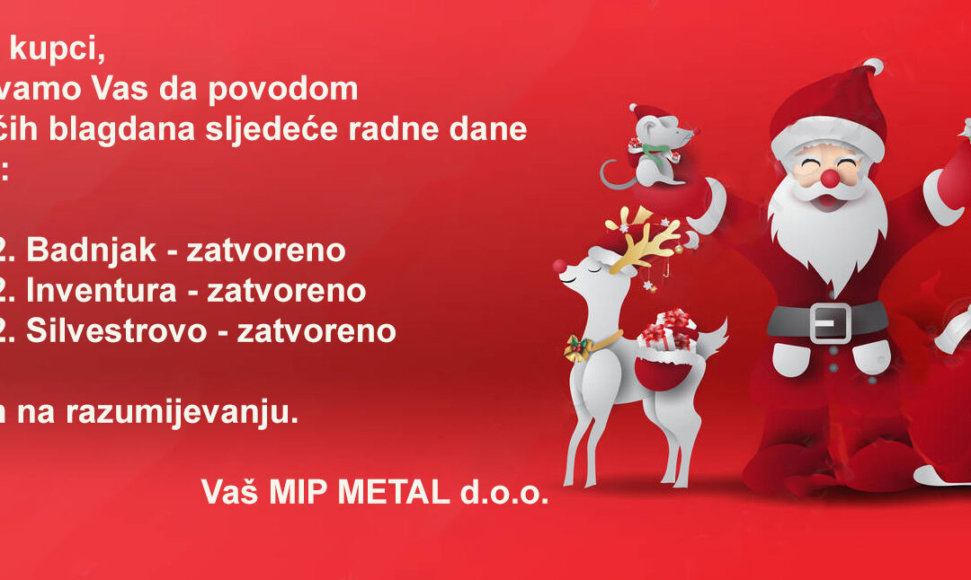 Neradni dani za prosinac 2022.