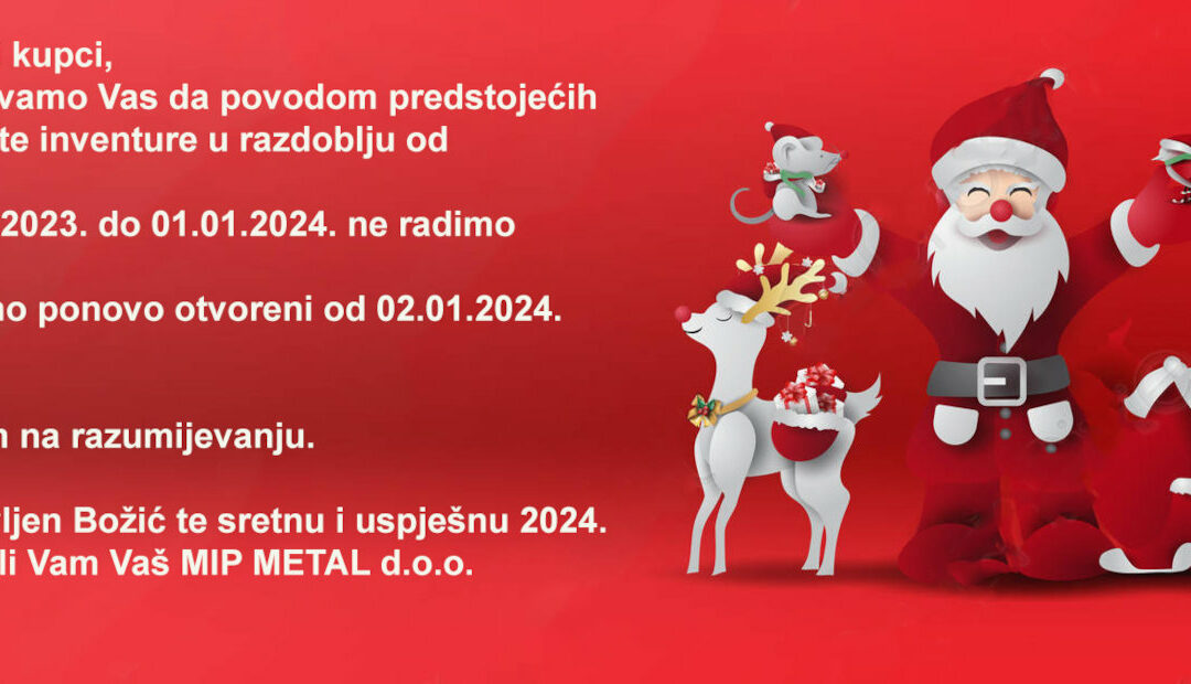 Neradni dani za prosinac 2023.